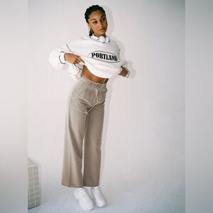 NWT Princess Polly - pinstripe beige trousers